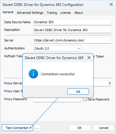 Devart ODBC Driver for Dynamics 365 Configuration