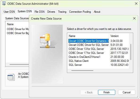 Select the driver to activate