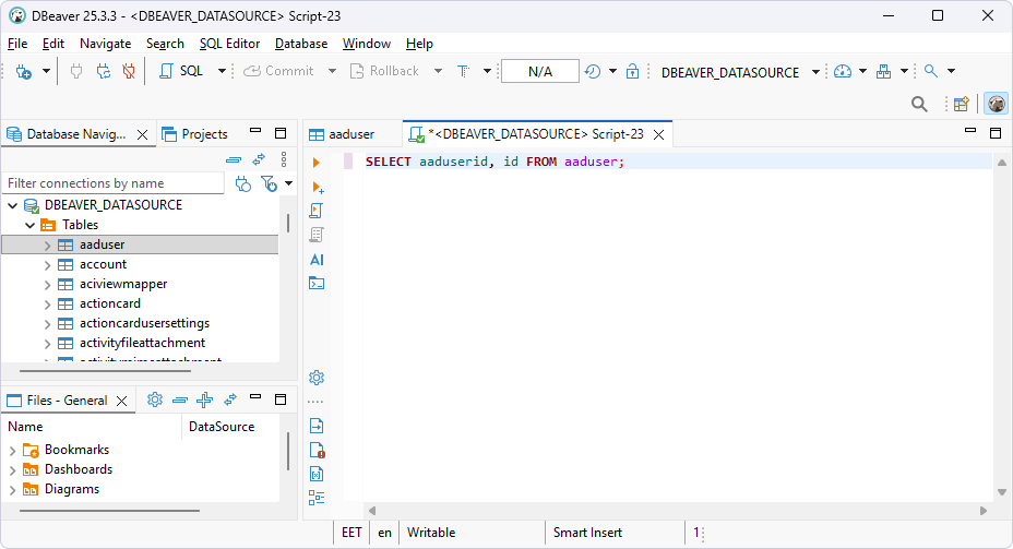 Type SQL query in DBeaver Community