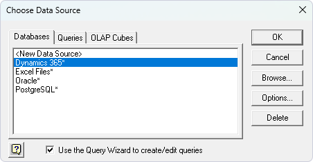 Choose the data source