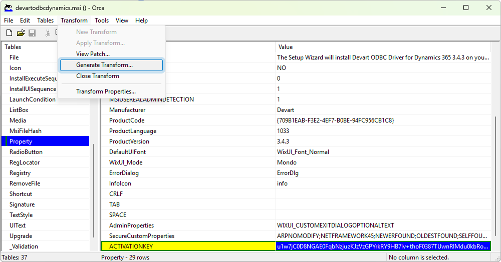 Transform an MST file using Orca