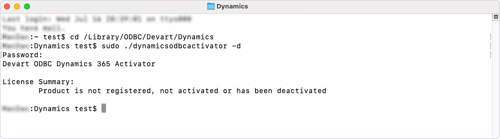 Deactivate the driver on macOS