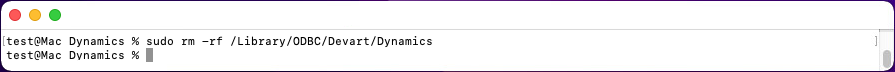 Uninstall ODBC driver on macOS