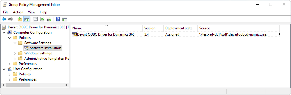 Group Policy Management Editor window