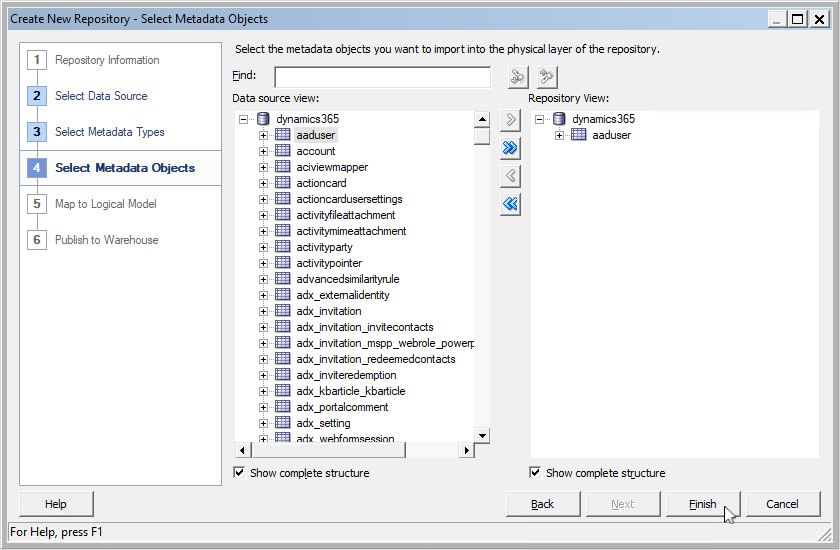 Click the Finish button