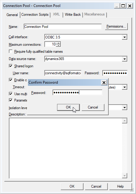 Confirm the password