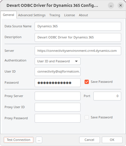 Create a DSN on Linux: connection parameters