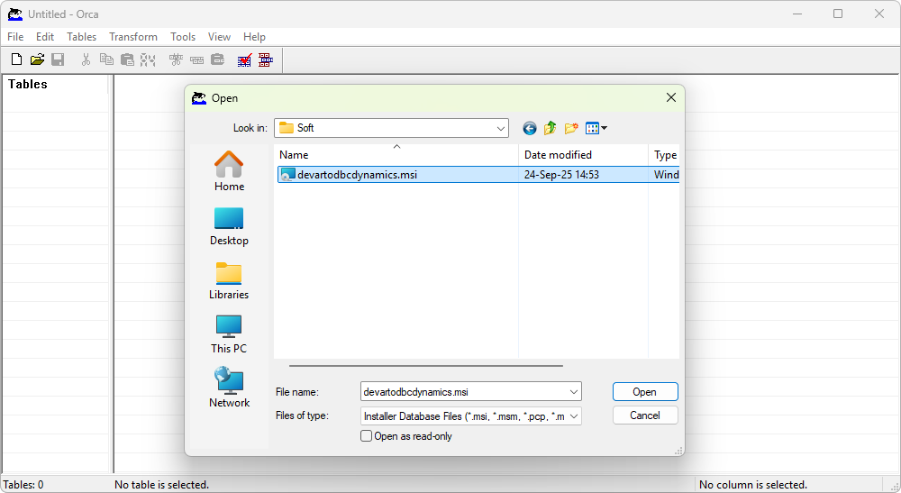 Create an MST file using Orca