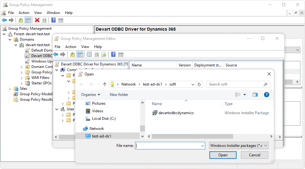 Open an MSI installation file