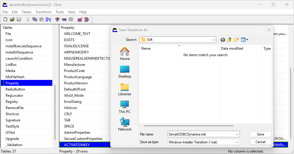 Save an MST file using Orca