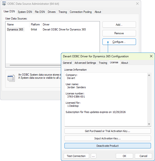 Deactivate the driver on Windows