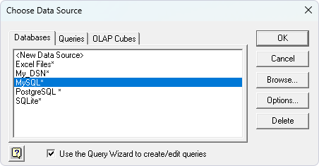Choose the data source