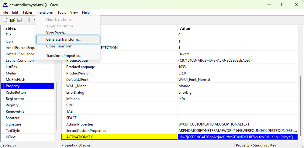 Transform an MST file using Orca