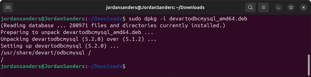 Driver is successfully installed on Ubuntu