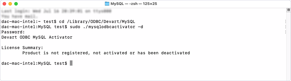 Deactivate the driver on macOS