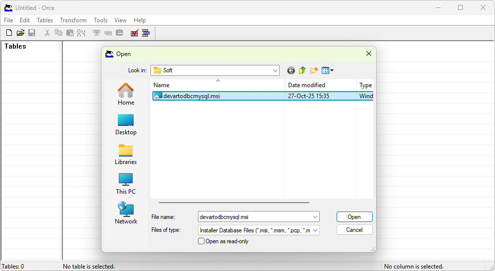 Create an MST file using Orca