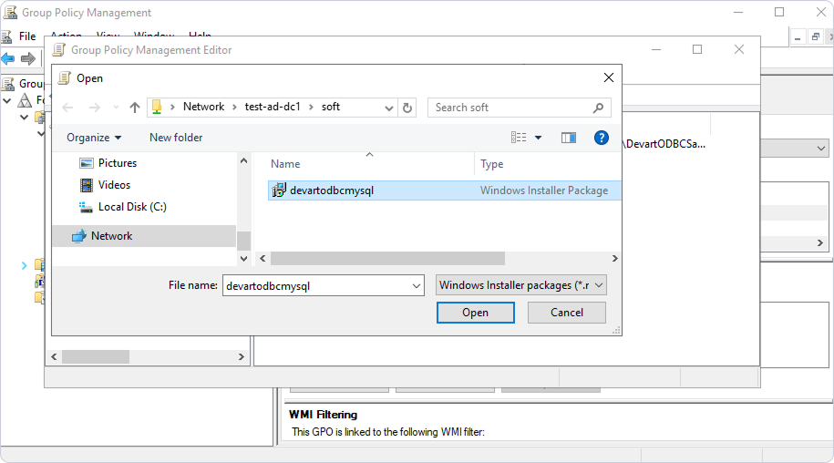 Open an MSI installation file