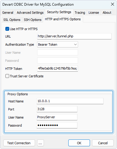 Connecting to MySQL Through Proxy and HTTP Tunnel