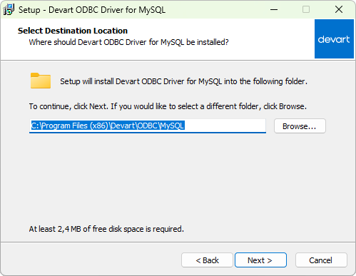 Choose the installation folder
