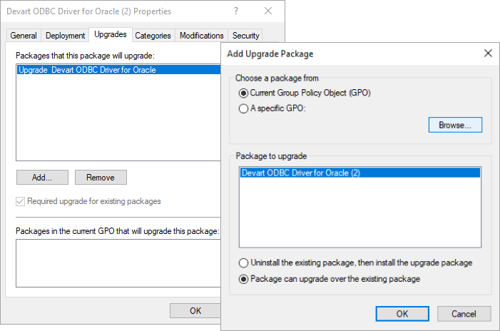 Update ODBC driver using Group Policy