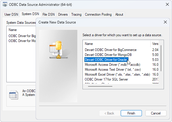 Select the driver to activate