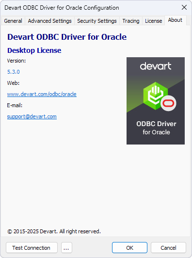 Installed ODBC driver details