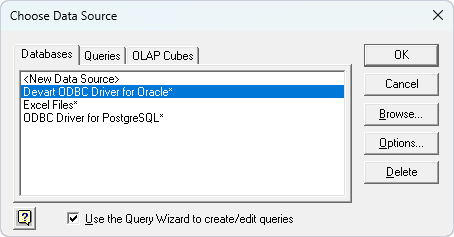 Choose the data source