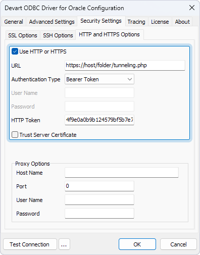 Connecting to Oracle Through HTTP Tunnel