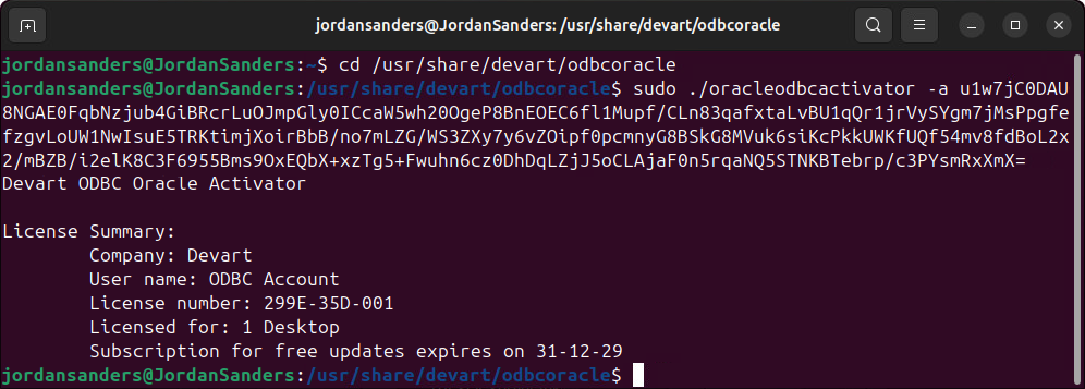 Activate the driver on Linux