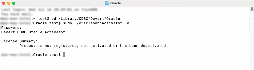 Deactivate the driver on macOS