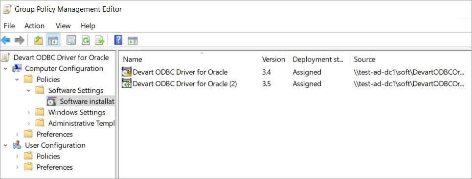 Update ODBC driver using Group Policy