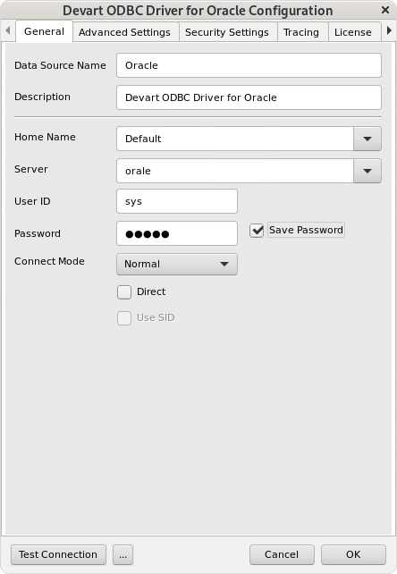 Create a DSN on Linux: connection parameters