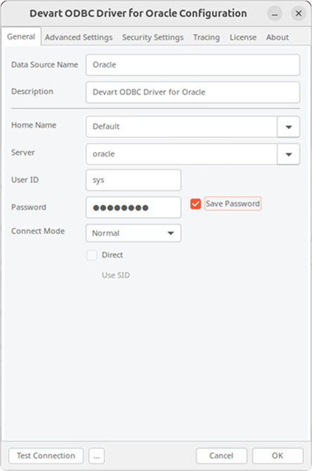Create a DSN on Linux: connection parameters