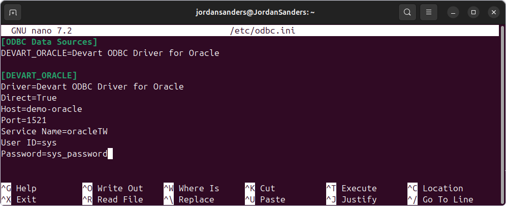 Create a DSN by configuring the odbc.ini file
