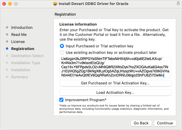 ODBC Driver activation