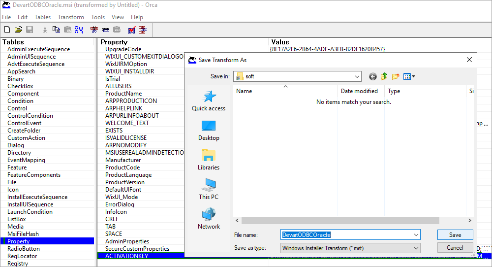 Save an MST file using Orca