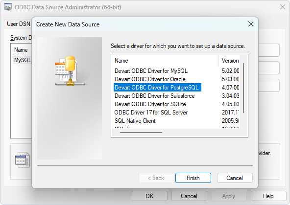 Select the driver to activate