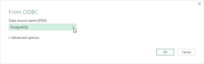 Specify the data source name (DSN)