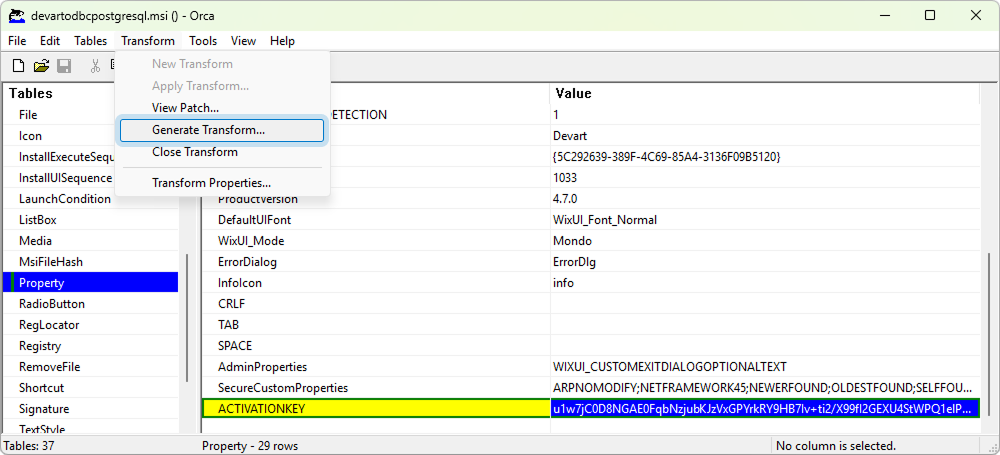 Transform an MST file using Orca