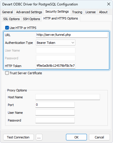 Connecting to PostgreSQL Through HTTP Tunnel