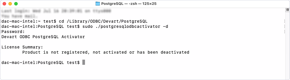 Deactivate the driver on macOS