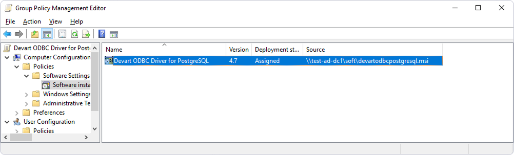 Group Policy Management Editor window