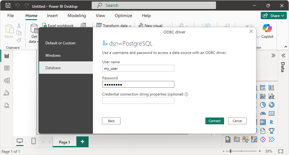 Enter the credentials