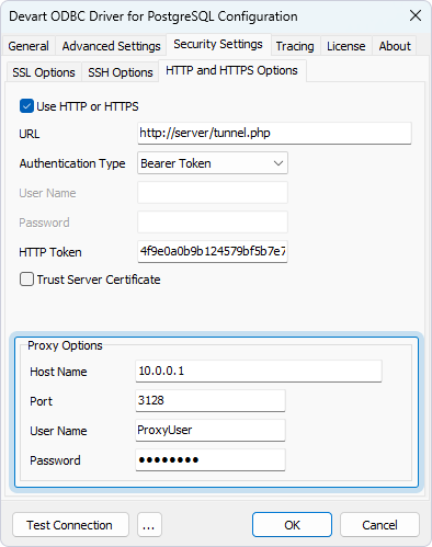 Connecting to PostgreSQL Through Proxy and HTTP Tunnel