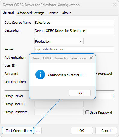 Devart ODBC Driver for Salesforce Configuration