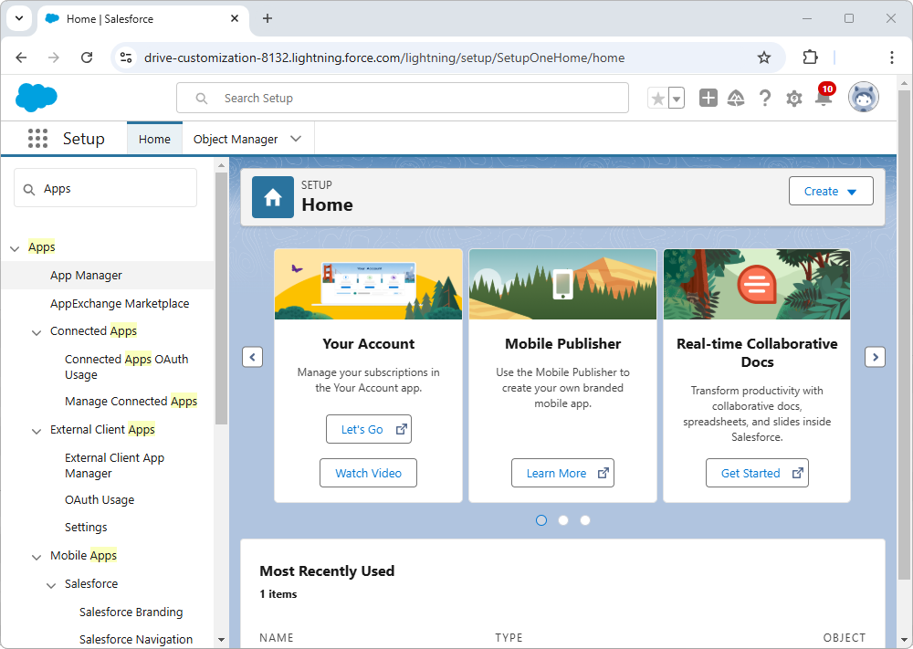 Create a custom OAuth App in Salesforce