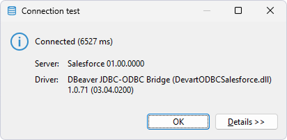 Connection Test is successful