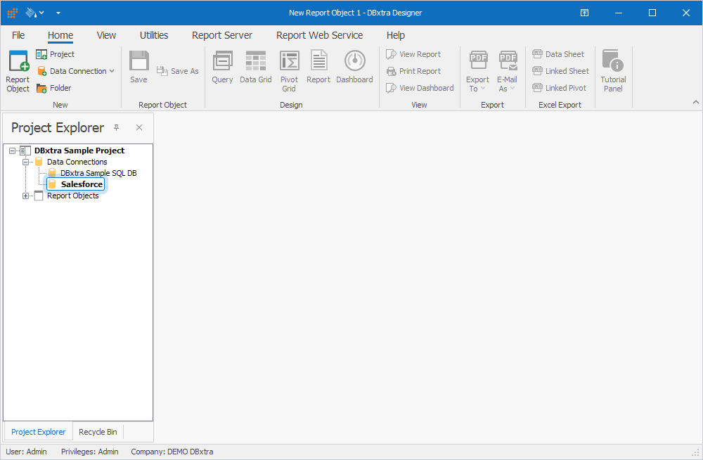 Project Explorer with the expanded Data Connections subfolder containing a new connection