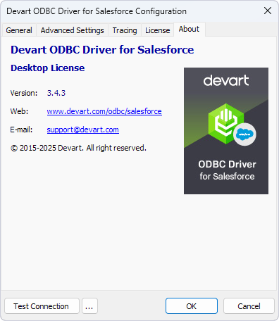 Installed ODBC driver details
