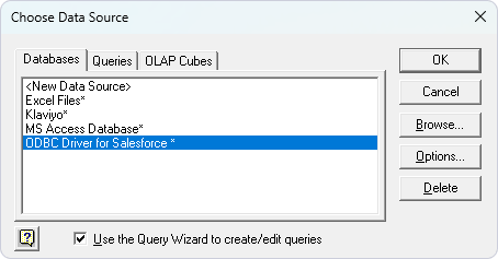 Choose the data source